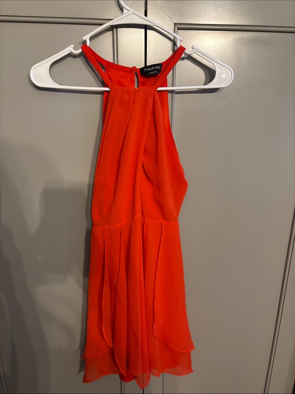 Bebe Coral Chiffon Mini dress M